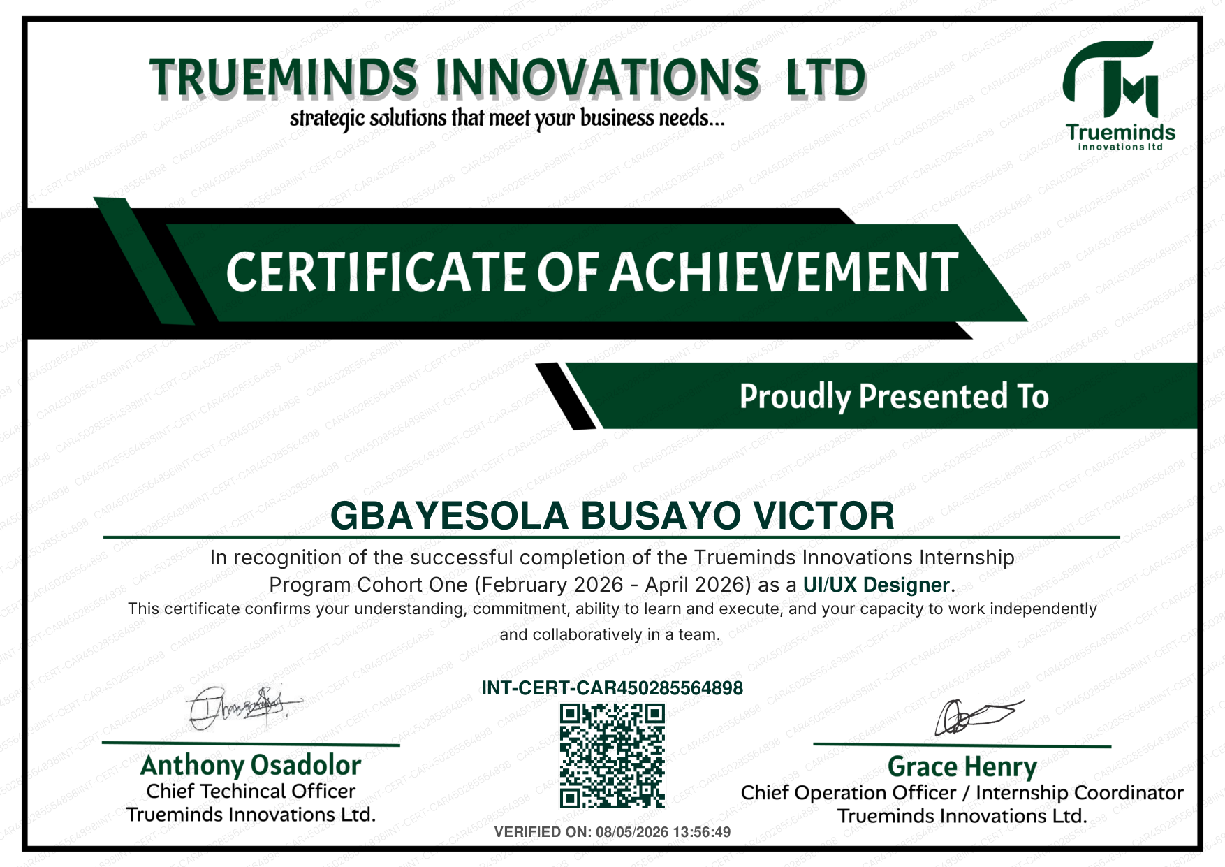 Certification 1